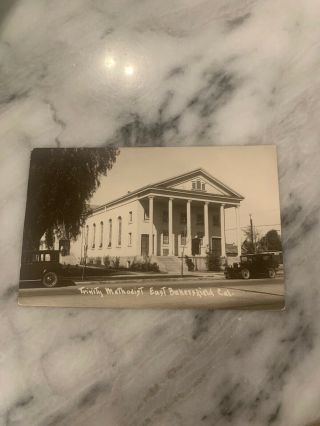 Vintage Postcard Rppc Trinity Methodist Church East Bakersfield California