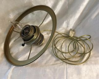 Aladdin Electric Conversion Brass Oil Lamp Burner With Holder For Glass Shade