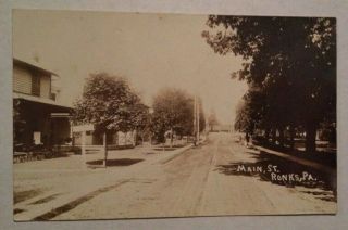 Rppc Real Photo Postcard Of A Scene On Main Street Ronks,  Pa.  Lancaster County