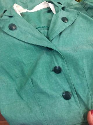 Vintage Girl Scout Leader Uniform 1940 ' s One Piece Button Down Mainbocker Dress 4