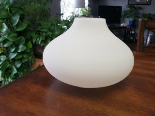 Vintage White Glass Student Desk Lamp Shade / Hurricane Shade 4.  25 " Fitter