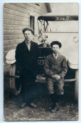 Boys With Cole Motor Car Automobile,  Nelson,  Nebraska; Photo Postcard Rppc