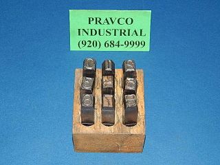 9/16 " (. 5625 ") 9pc Vintage Numbers Stamp Punch Set Steel With Wood Case