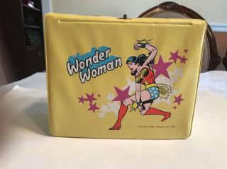 Vintage 1977 Aladdin Wonder Woman Vinyl Lunchbox With Thermos