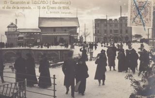 1914 Spain B/w R.  P.  Postcards X 3 / Barcelona In Snow