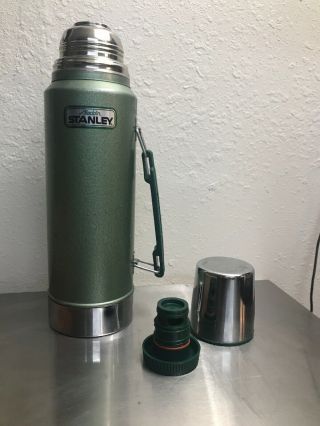 Vintage Aladdin Stanley Thermos With Handle A - 944dh 1 Quart W/pour - Thru Stopper