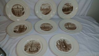 Set Of 8 Wedgwood Old London Views First Edition 1941 10 " Plate Edme Pattern