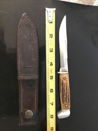 Case Xx Usastag Knife With Leather Sheath 1965 - 1969 Issue Rare