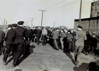 1937 Vintage Photo Chicago Police At Republic Steel Workers Demonstration Strike