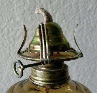 SMALL ANTIQUE GLASS OIL KEROSENE LAMP MARKED SOVDFISH OR GOVDFISH 4