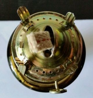 SMALL ANTIQUE GLASS OIL KEROSENE LAMP MARKED SOVDFISH OR GOVDFISH 5
