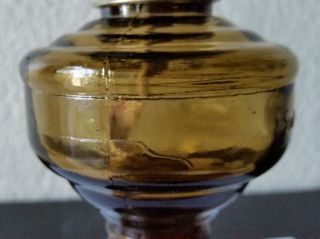 SMALL ANTIQUE GLASS OIL KEROSENE LAMP MARKED SOVDFISH OR GOVDFISH 7