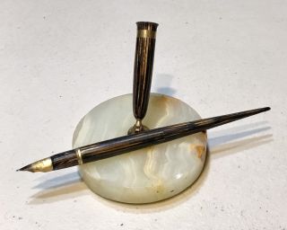 Vintage Fountain Sheaffer Life Time Pen 14k Gold Nib Marble Stand Usa Made