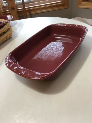 Longaberger Woven Traditions Pottery Paprika Red 3 Qt Baking Serving Dish