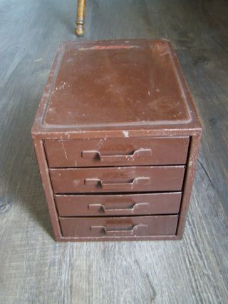 & 4 Drawer Metal Storage Cabinet Chest Vintage