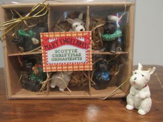 Mary Engelbreit Scottie Dog Christmas Ornaments (set Of 6 With 1 Freebie)
