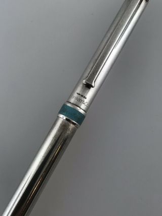 Tiffany & Co.  Sterling Silver Enamel Retractable T - clip Ballpoint Pen 4