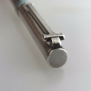 Tiffany & Co.  Sterling Silver Enamel Retractable T - clip Ballpoint Pen 8