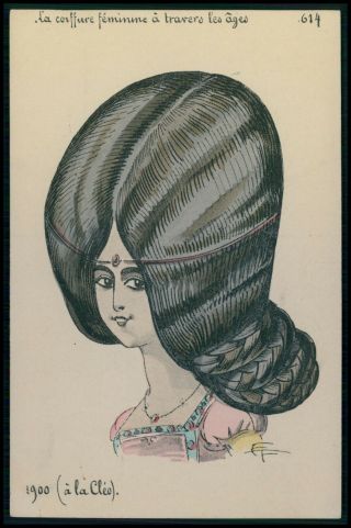 Art Exaggeration Big Hat Fashion Cleo De Merode Lady Humor Old 1910s Postcard