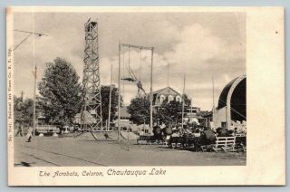 Chautauqua Lake York Celoron Park Circus Acrobats Trapeze C1905 B&w Pc