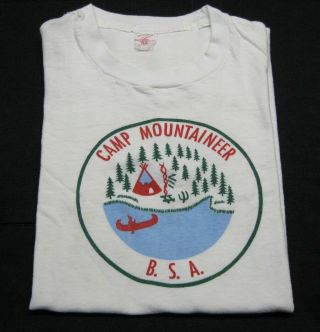 Vintage 1960s Boy Scouts Bsa Camp Mountaineer T - Shirt