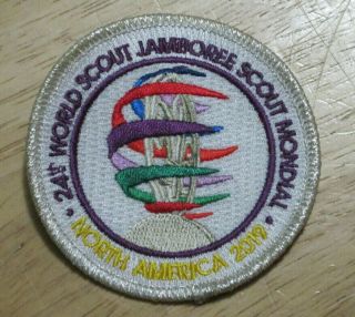 2019 World Scout Jamboree Commemorative Sculpture Silver Mylar Patch -