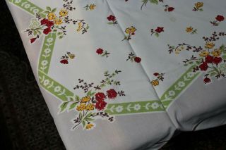 Vintage Cotton Kitchen Tablecloth Tiny Flowers 50x58