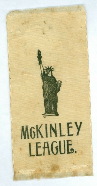 1900 Vintage York City Mckinley League Political Campaign Ribbon