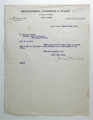 1916 Theodore Roosevelt Jr Typed Letter Signed Tls Teddy Roosevelts Son & Moh