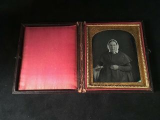 1/6 Plate Daguerreotype Of Older Pregnant (?) Woman,  Seals,  No Wipes