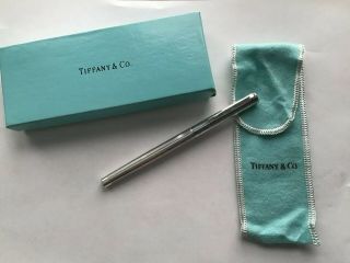 Tiffany & Co.  Sterling Silver Pen With Felt Pouch And Box