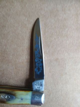 1977 Case Xx Usa 5233 Ssp Blue Scroll Stag Pen Knife