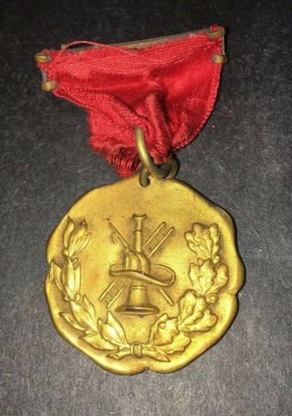 Vtg 1937 Woodhaven Ny Exempt Volunteer Firemen’s Ass’n 40th Anniversary Medal