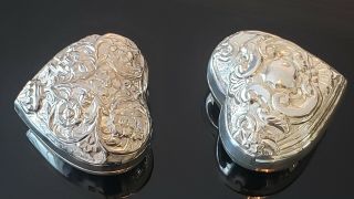 International Silver and Co. ,  Heart Shaped Silver Plated Jewelry Boxes 6