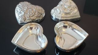 International Silver and Co. ,  Heart Shaped Silver Plated Jewelry Boxes 7