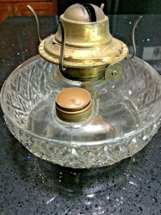 Eagle Burner & Clear Glass Oil Kerosene Lamp Vintage No Hurricane Shade