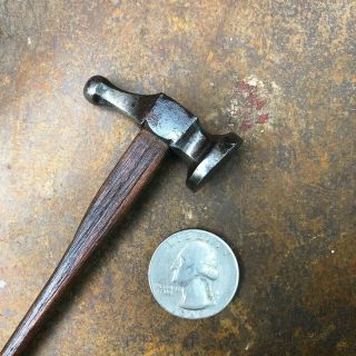 Vintage Miniature 1.  5 Oz Chasing/repousse Hammer W/ Beautifully Slender Handle