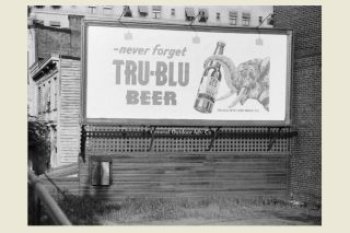 1941 Tru Blue Beer Sign PHOTO,  Advertisement Billboard Northampton Brewing Co. 2