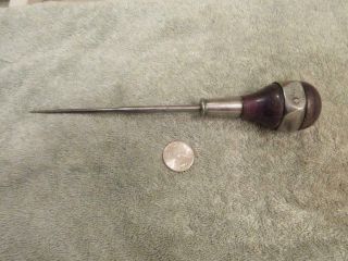 Antique/vintage Stanley Sweetheart Leather Sewing Awl Made In U.  S.  A.  8 3/4 " Long