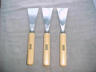Set Of Three 2 Inch Wide Fishtail Gouges Once Or Twice Amt Includes Roll