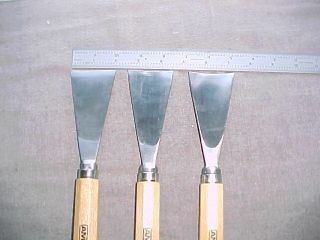 Set of Three 2 Inch Wide Fishtail Gouges Once or Twice AMT Includes Roll 2