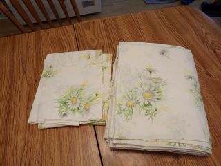 Vintage Daisy Fitted & Flat Sheet With 2 Pillow Cases