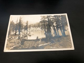 Azo Rppc Photo Postcard - - California - - Heather Lake - - Fallen Trees Mountains Ca Pc