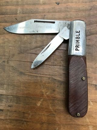 Antique Vintage John Primble Belknap Hardware Pocket Knife Barlow 2 Blade Delrin