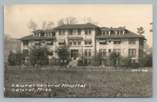 Laurel Mississippi Rppc General Hospital—rare Antique Photo Postcard 1930s