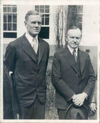 1928 Press Photo Dc President Calvin Coolidge,  Minister Rolf Lium - Rkf10601