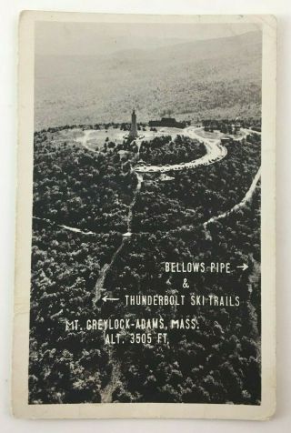 Rppc Real Photo Postcard Aerial View Of Mount Greylock Adams Ma Massachusetts