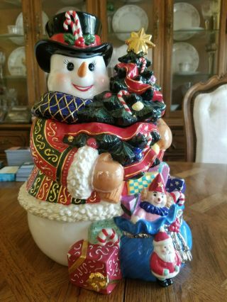 Rare Christopher Radko Christmas Snowman Cookie Jar