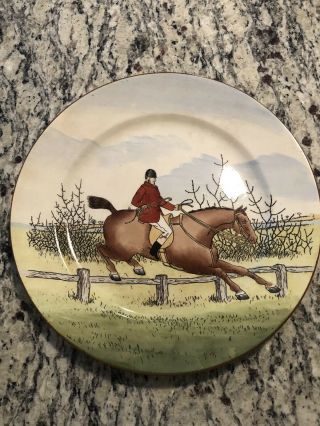 Cauldon Plate Fox Hunt Horse Rider - Vintage - England