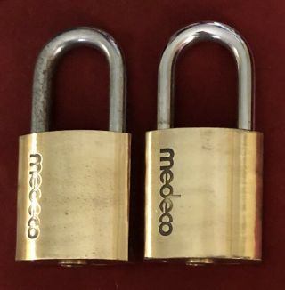 2 - Medeco 51s High Security Large Brass Locks No Keys - Locksmith -